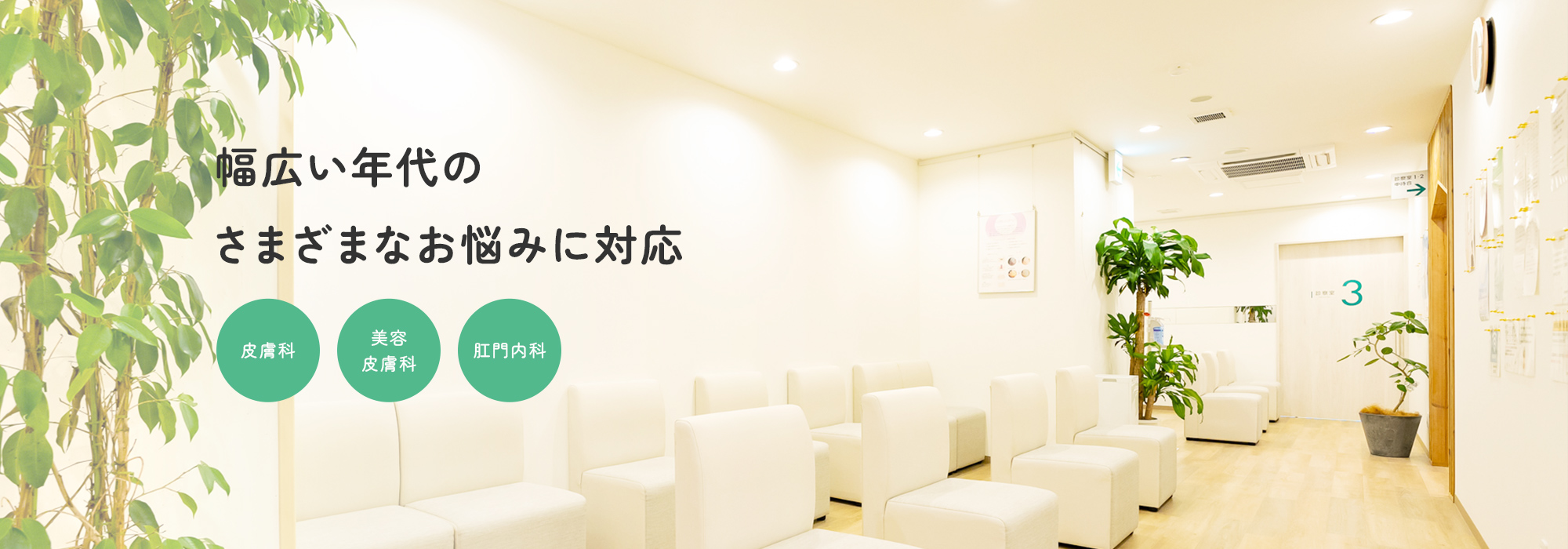 幅広い年代のさまざまなお悩みに対応 皮膚科 美容皮膚科 肛門内科
